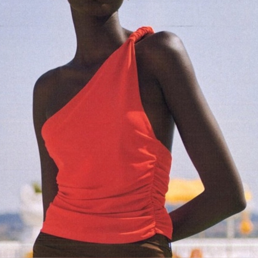 Zara One Shoulder Ruched Top